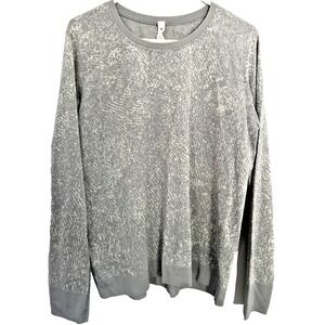 Lululemon Sweater Womens 12 Gray Pattern‎ Crewneck Lightweight Raglan Pullover